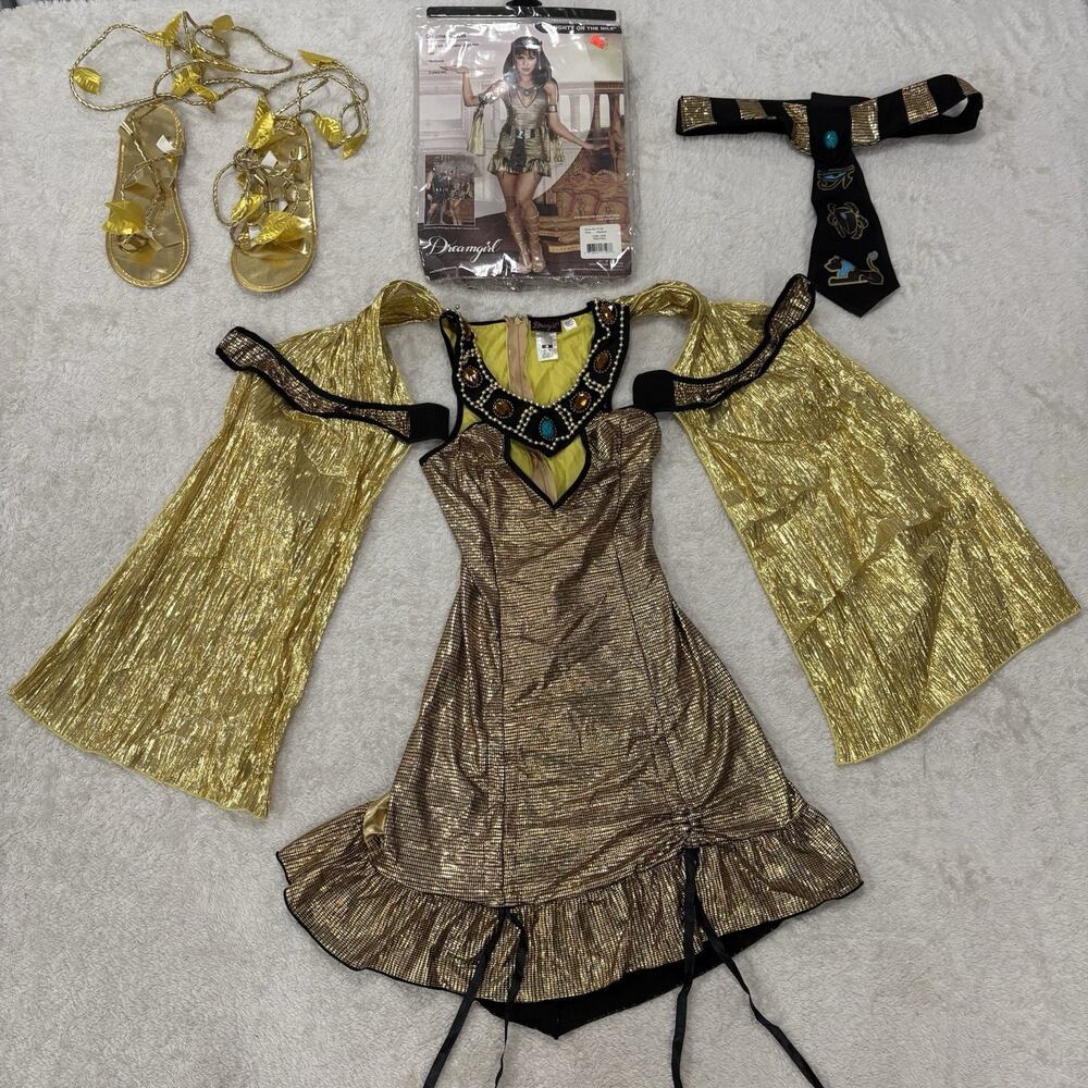 Dreamgirl Naughty on the Nile Womens M Cleopatra Costume Dress Belt Sandals 8126